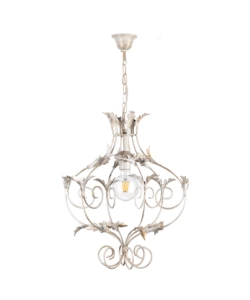 LAMPADARIO "CONTESSA" IN METALLO COLOR AVORIO, E27